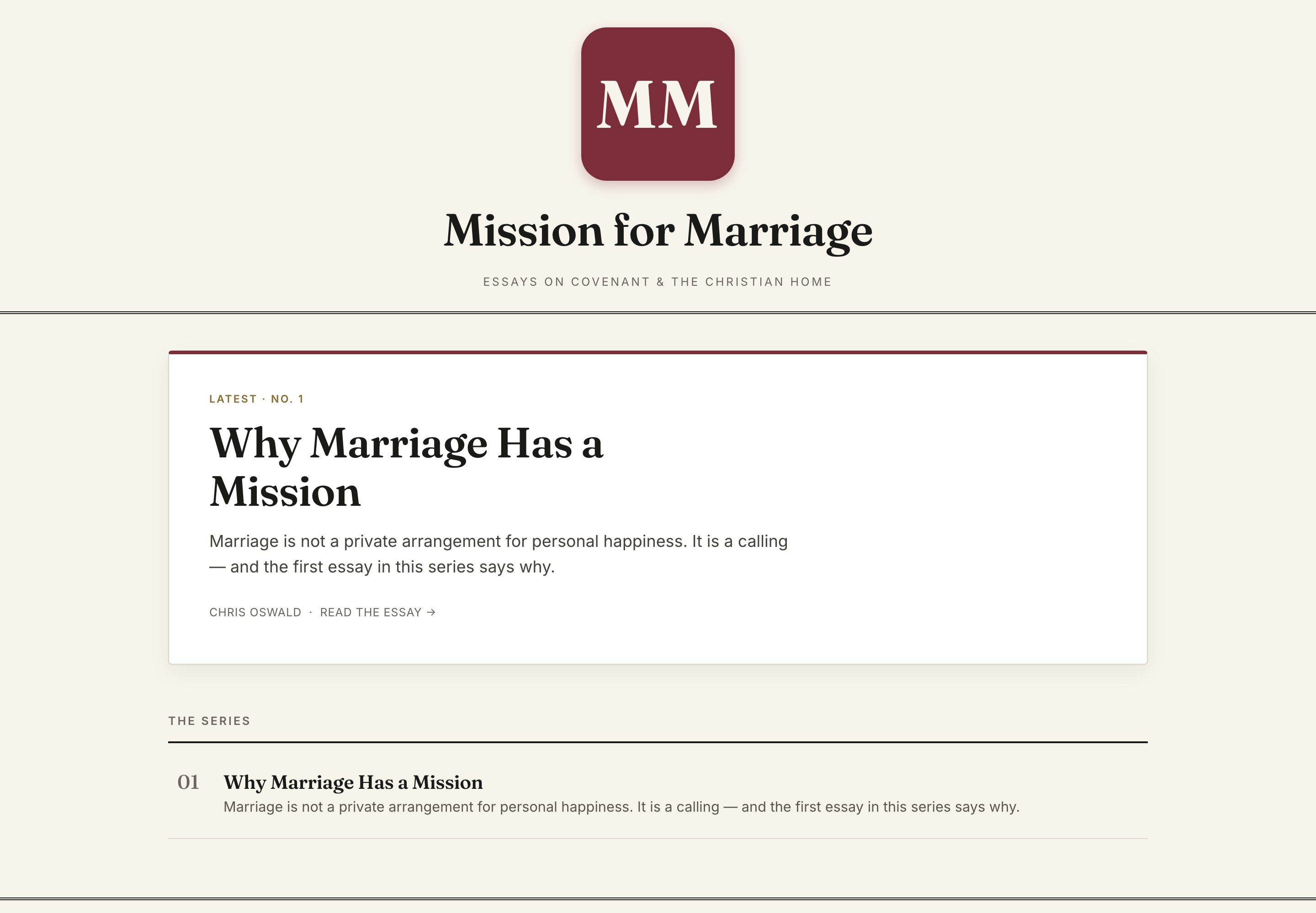 Desktop screenshot of Mission for Marriage