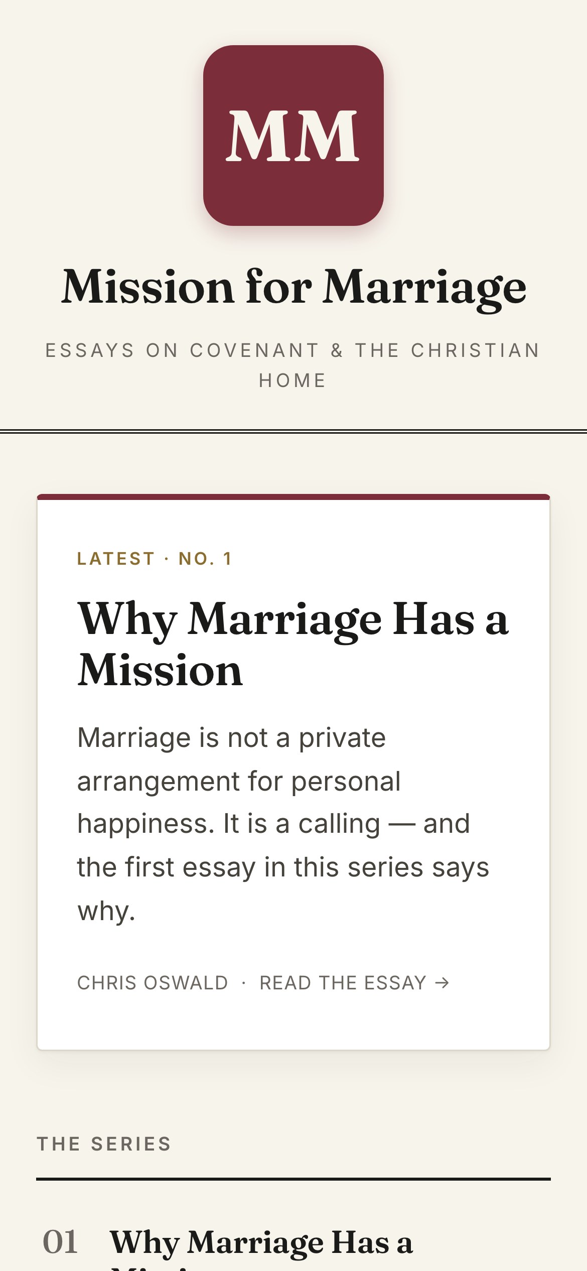 Mobile screenshot of Mission for Marriage