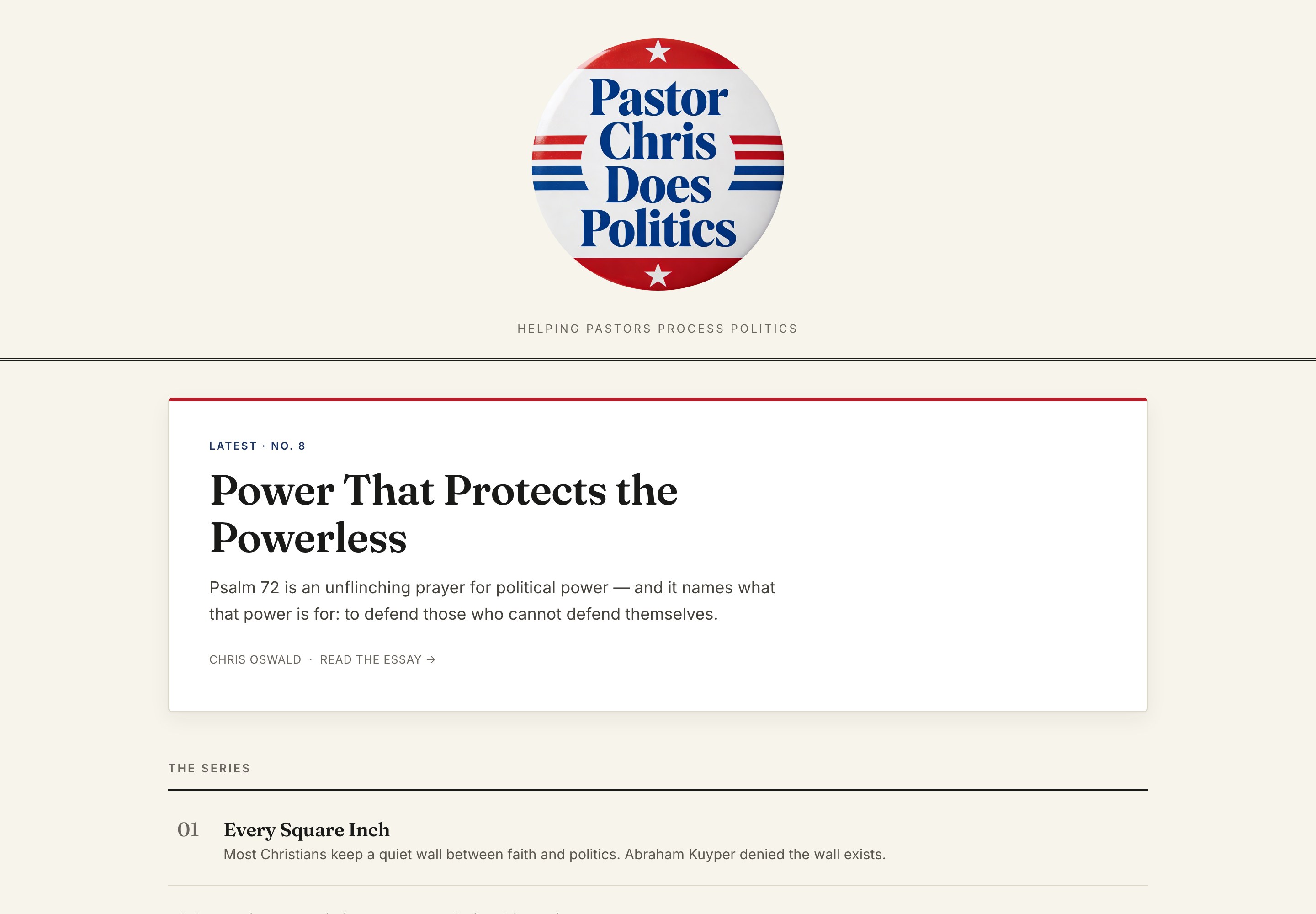 Desktop screenshot of Pastor Chris Does Politics