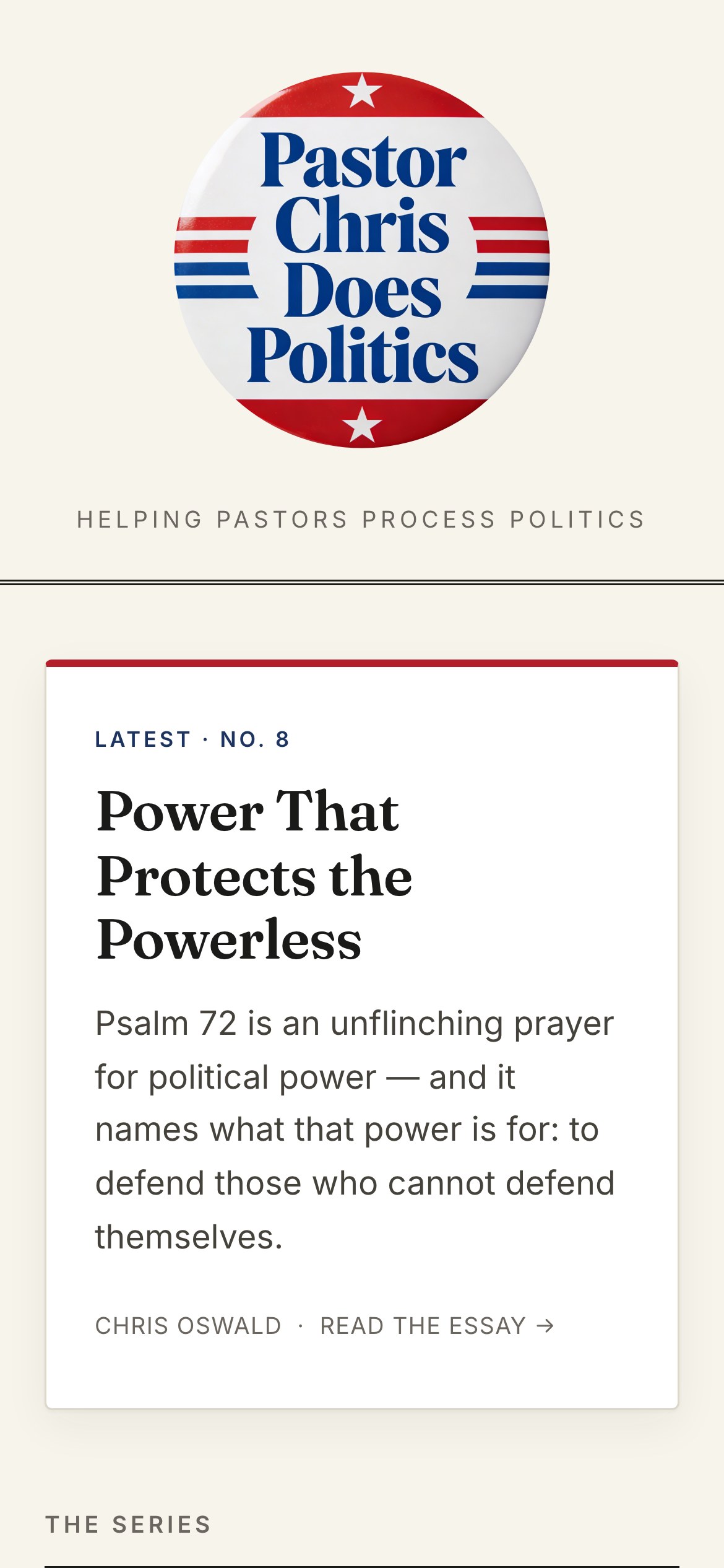 Mobile screenshot of Pastor Chris Does Politics