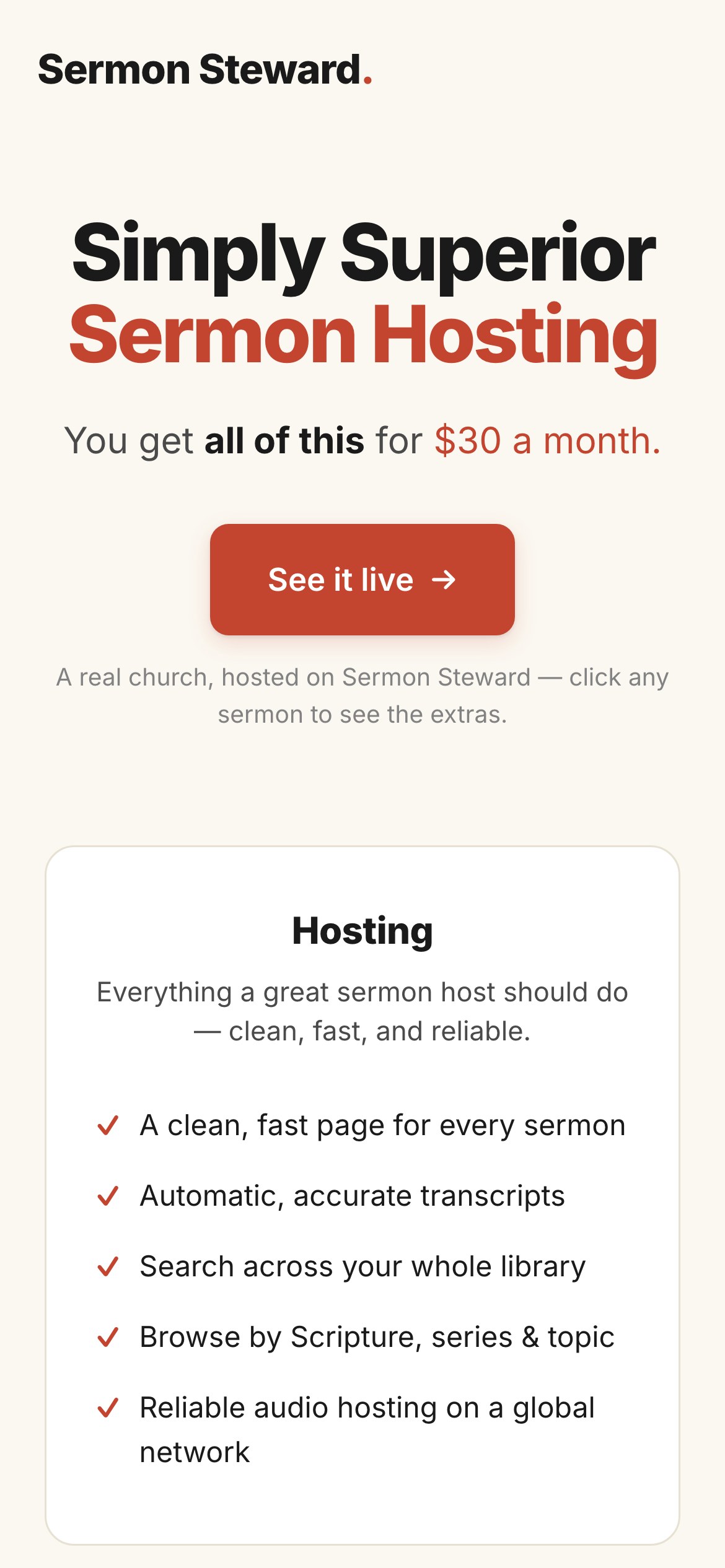 Mobile screenshot of Sermon Steward