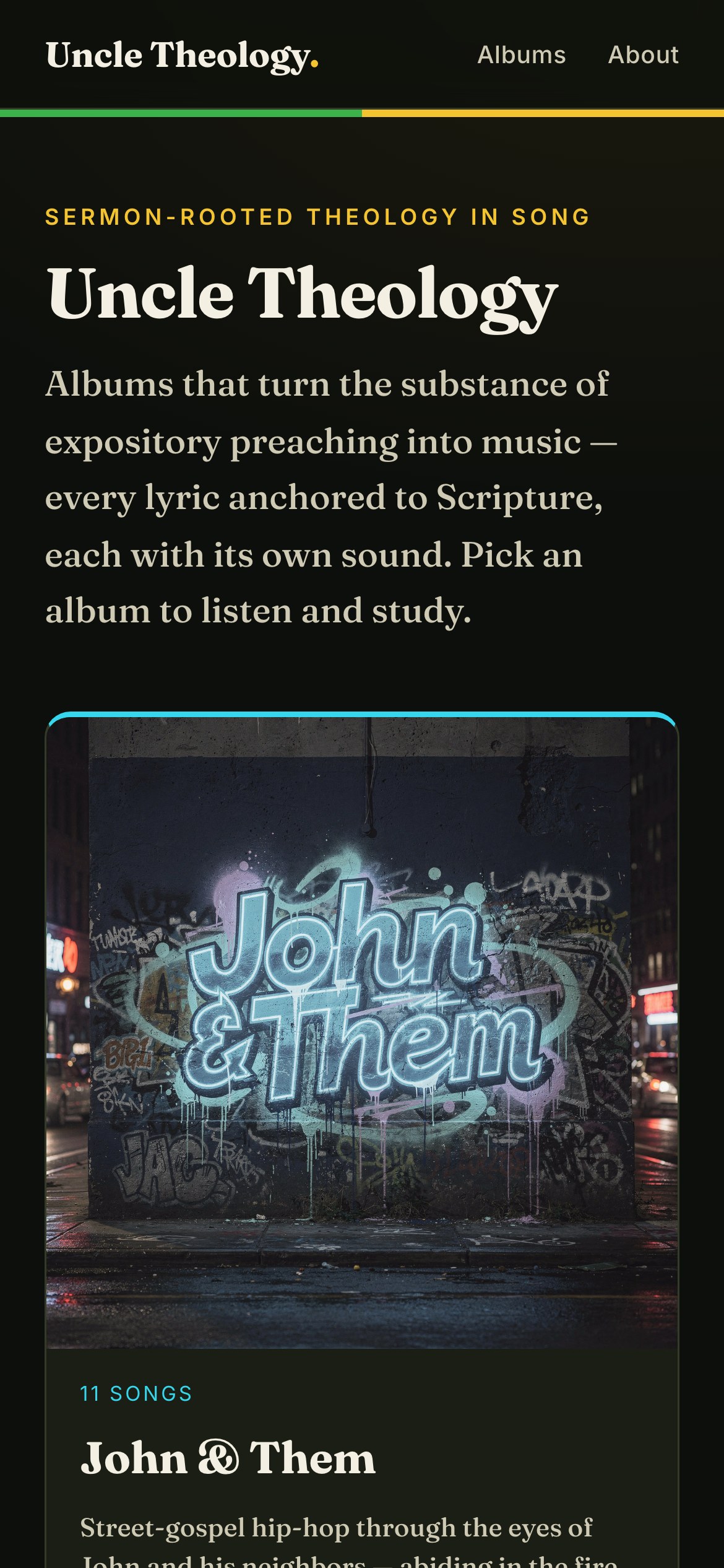 Mobile screenshot of Uncle Theology